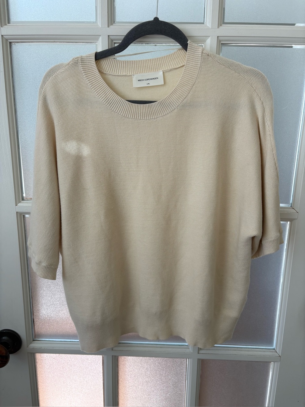 MSCH Copenhagen Beige Crewneck Knit Top